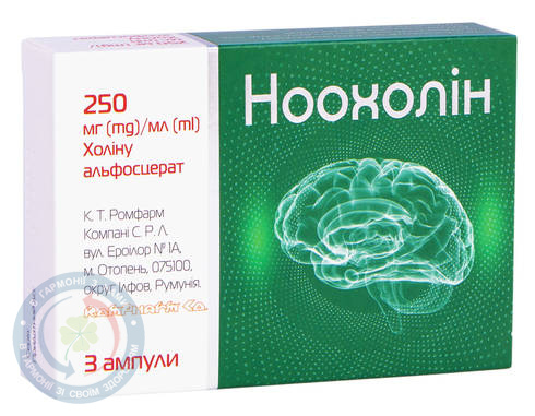 Ноохолін розчин для інєкцій 250 мг/мл 4,0 №3