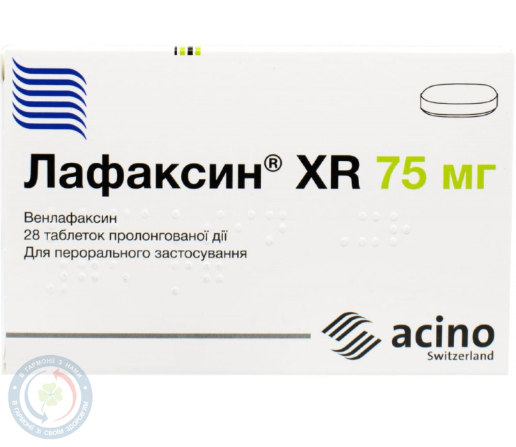 Лафаксин XR капсули 75мг №28
