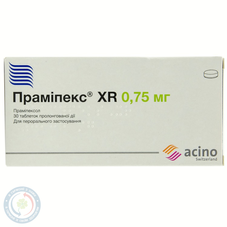 Праміпекс XR таблетки 0,75 мг №30