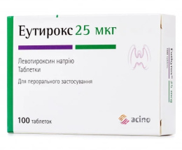 Еутирокс таблетки 25мкг №100