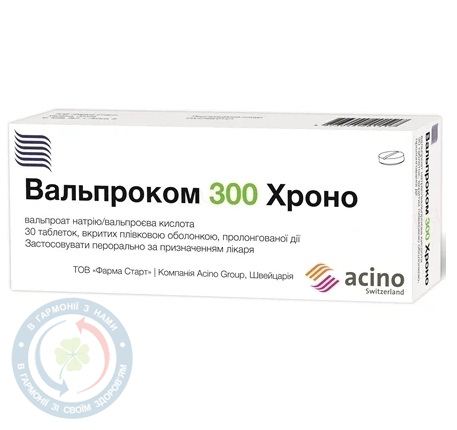 Вальпроком 300 Хроно таблеткив/о пролонг. дії №30