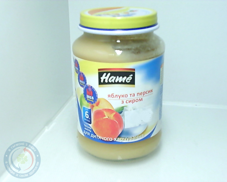 Hame пюре яблуко/персик/творог 190г