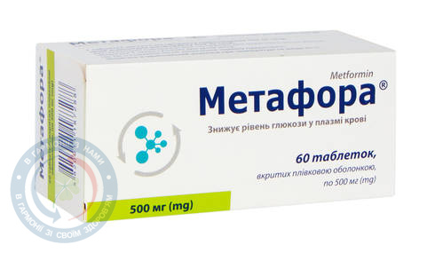 Метафора таблетки вкриті оболонкою 500мг №60
