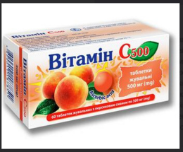 Вітамін С 500 Персик таблеткид/жув. 500мг №60