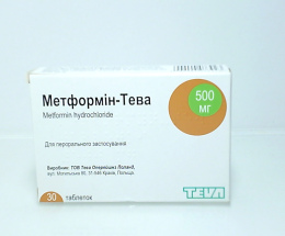 Метформін-Тева таблетки 500мг №30