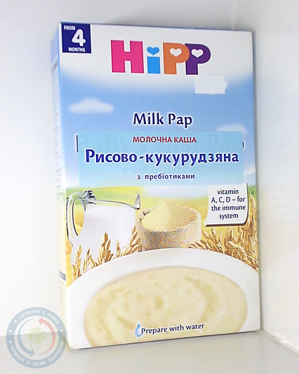 Хіпп перша каша молочн. (рис+кукурудза) 250г.
