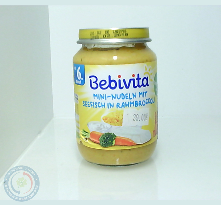 Бебівіта пюре Міні-лапша Морс. риба та овочі 190