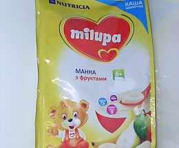 Мілупа каша молочн. Манна з фруктами 210г.