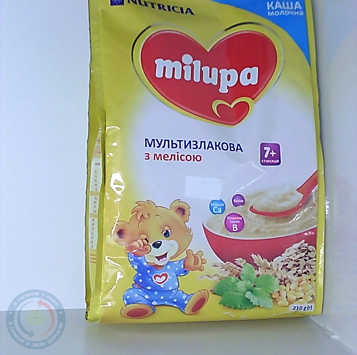 Мілупа каша молочн. Мультизлакова з мелісою 210г.