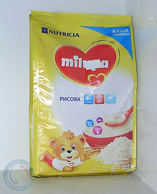 Мілупа каша молочн. Рисова з абрикосом 210г.