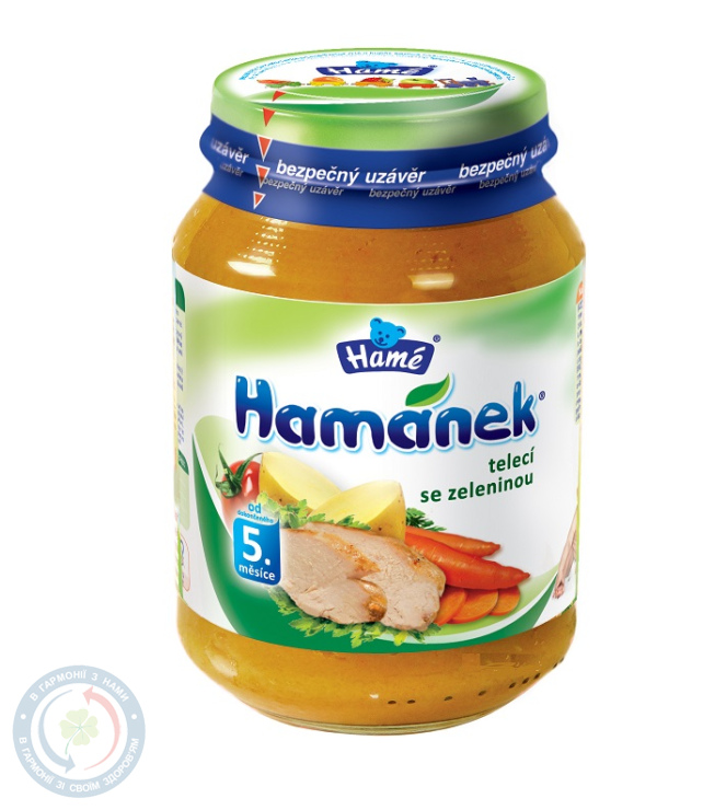 Hamenek пюре Телятина с овощами 190,0