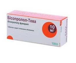 Бісопролол-Тева таблетки вкриті оболонкою 10мг №90