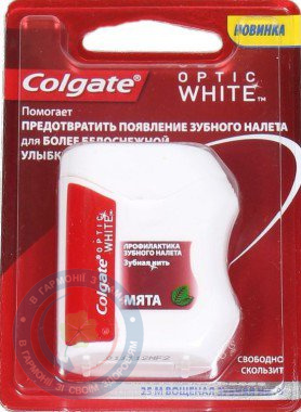 Зубна нитка Колгейт Шовкові нитки Optic White