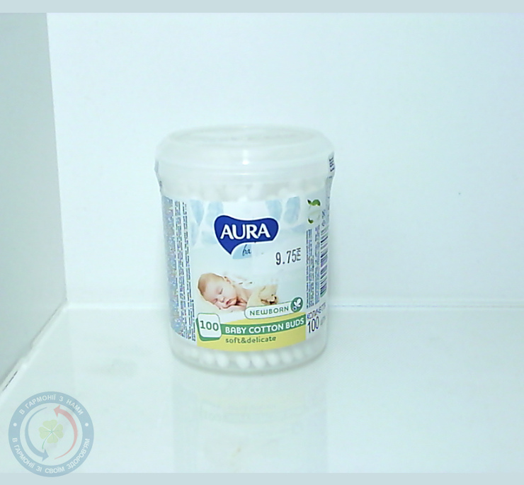Ватні палички Aura стакан. Baby №100