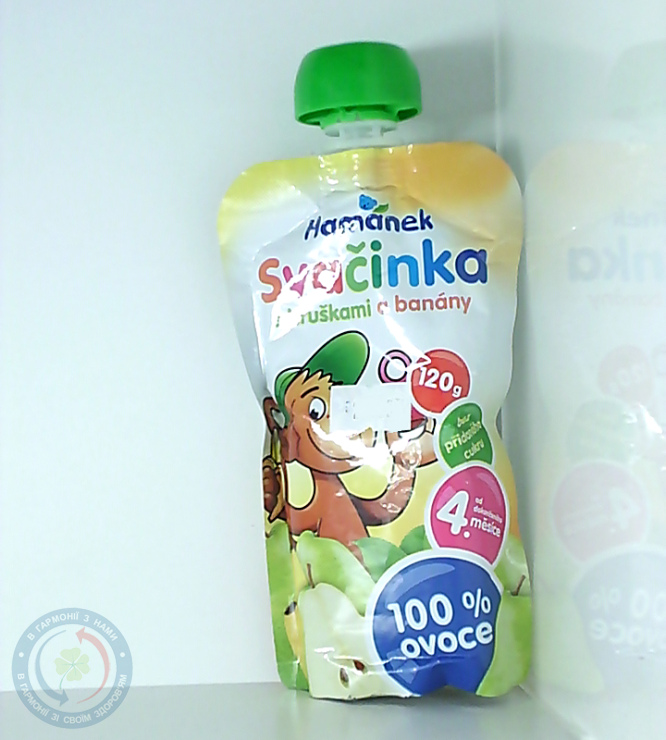 Hame Хаманек пюре пауч груша/банан 120г