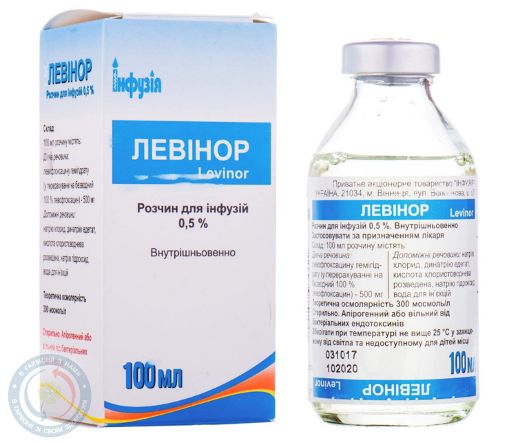 Левінор розчин для інфузій 0,5% 100,0