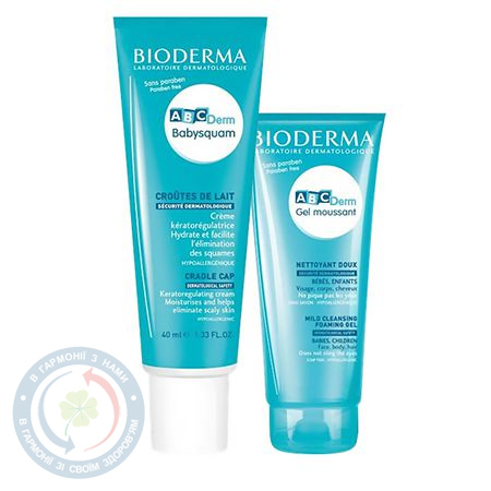 Bioderma Набір ABCDerm Бебі сквам 40мл+гель 45мл