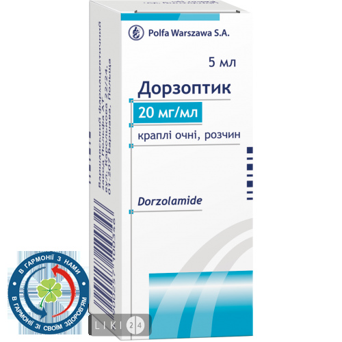 Дорзоптик Комбі очні краплі 20мг/мл+5мг/мл фл.5,0