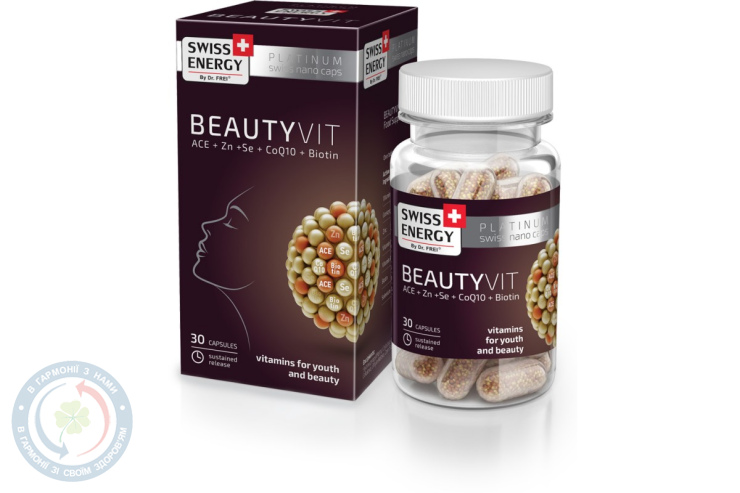 Вітаміни в капсулах Swiss Energy BeautyVit №30