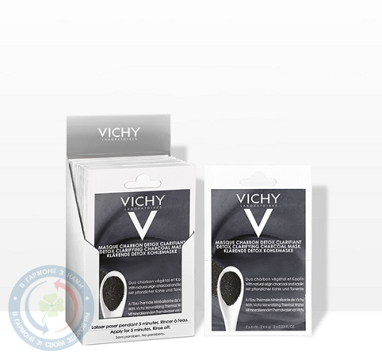 Vichy маска-детокс з вуг.та каоліном для глибокого.оч. 2 х 6 мл.