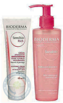 Bioderma Сансибіо легкий крем 40+ очищуюч гель 200,0 мл