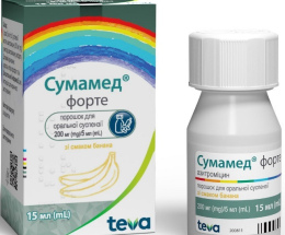 Сумамед Форте порошок для приготування суспензії(банан) 200мг/5мл 15мл