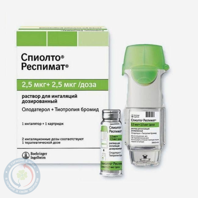 Спіолто Респімат розчин. для інгаляції 2,5мг/2,5мкг 4мл 60 доз №1