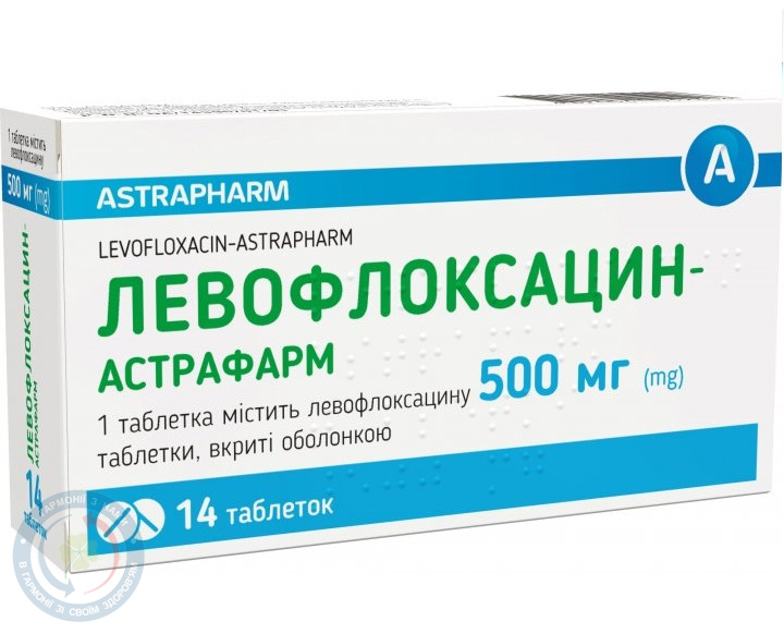 Левофлоксацин-Астрафарм таблетки 500мг №14
