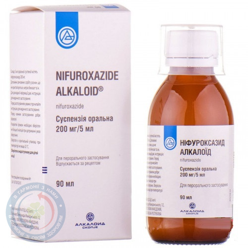 Ніфуроксазид Алкалоїд сусп.ор. 200мг/5мл 90,0 фл