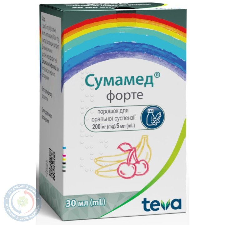 Сумамед Форте порошок для приготування суспензії 200мг/5мл 30,0