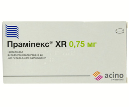 Праміпекс XR таблетки 0,75мг №30
