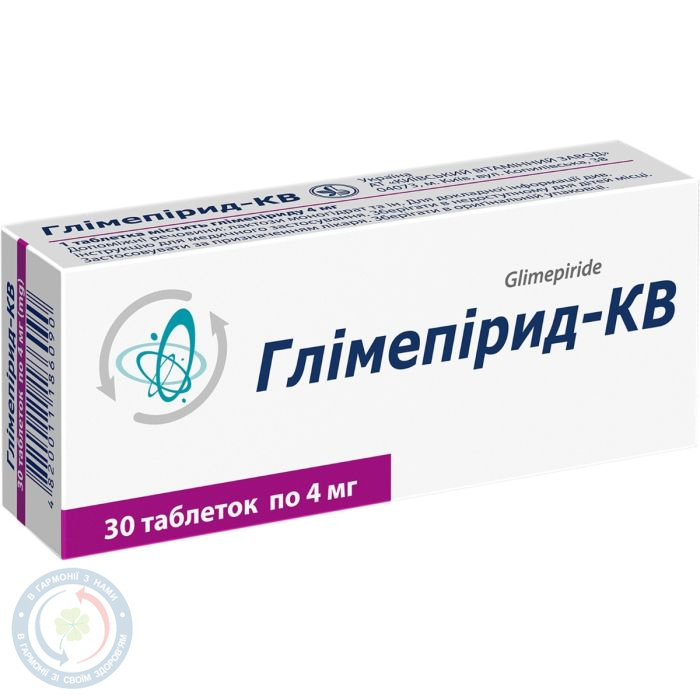 Глімепірид-КВ таблетки 4 мг №30