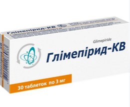 Глімепірид-КВ таблетки 3 мг №30