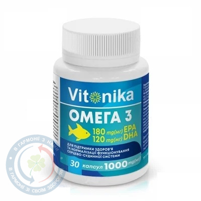 Vitonika Омега-3 180ЕРА/120DHA капсули №30