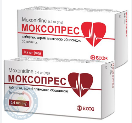 Моксопрес таблетки вкриті оболонкою 0,4мг №30