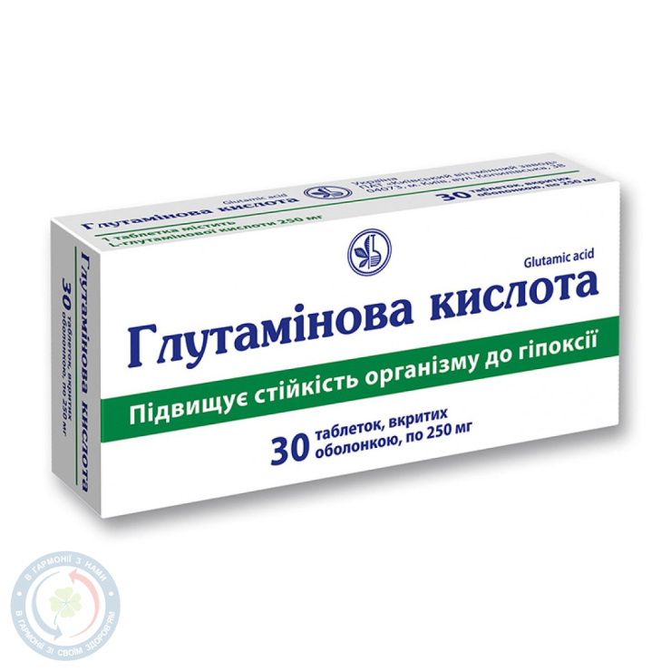 Глутамінова кислота таблетки 0,25 №30