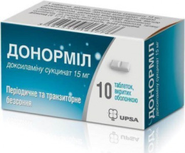 Донорміл таблетки вкриті оболонкою 15мг №10