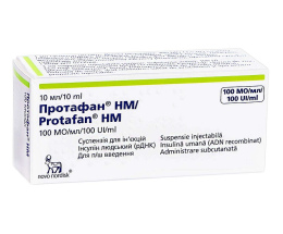 Інсулін Протафан НМ суспензіядля інєкцій 100 МО/мл 10мл фл. №1