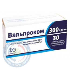 Вальпроком 300 таблетки вкриті оболонкою пролонг. дії №30