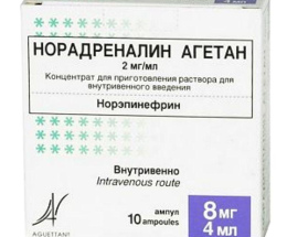 Норадреналіну тартрат конц. д/розчину для інєкцій. 2мг/мл 4,0 №10