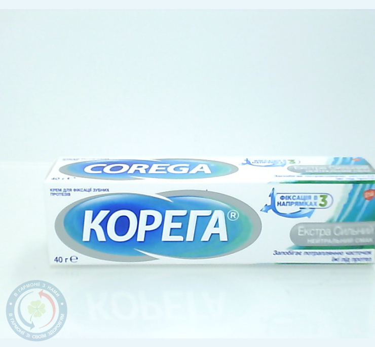 Корега фіксатор д/зубн. прот. крем 40,0 (б/смаку)