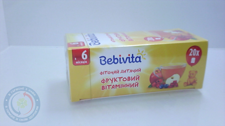 Бебівіта фіточай дитячий фруктовий вітамінний 30 г.