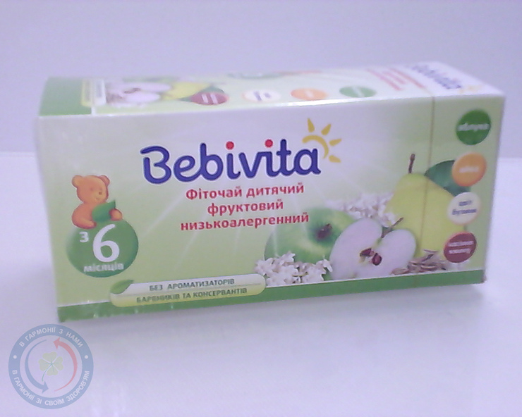 Бебівіта фіточай дитячий фруктовий низькоалергенний 30 г.