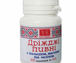 Дріжджі пивні Ca+Mg+Zn таблетки 0,5 №100