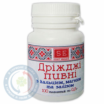 Дріжджі пивні Ca+Mg+Zn таблетки 0,5 №100