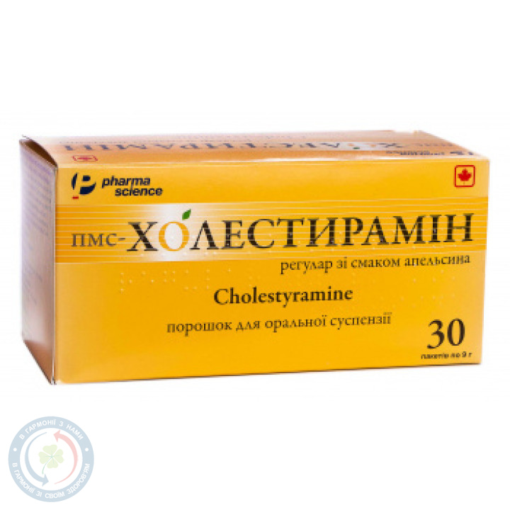 ПМС-Холестирамін регулар з смак.апельс. порошок 9,0 №30