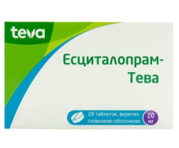 Есциталопрам-Тева таблетки вкриті оболонкою 20мг №28