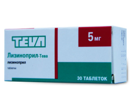 Лізиноприл-Тева таблетки 5 мг №30