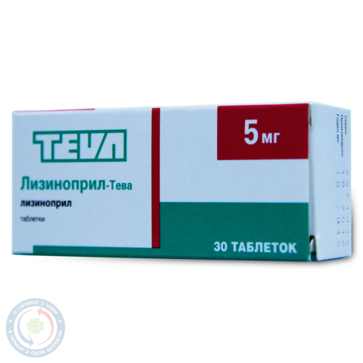 Лізиноприл-Тева таблетки 5 мг №30