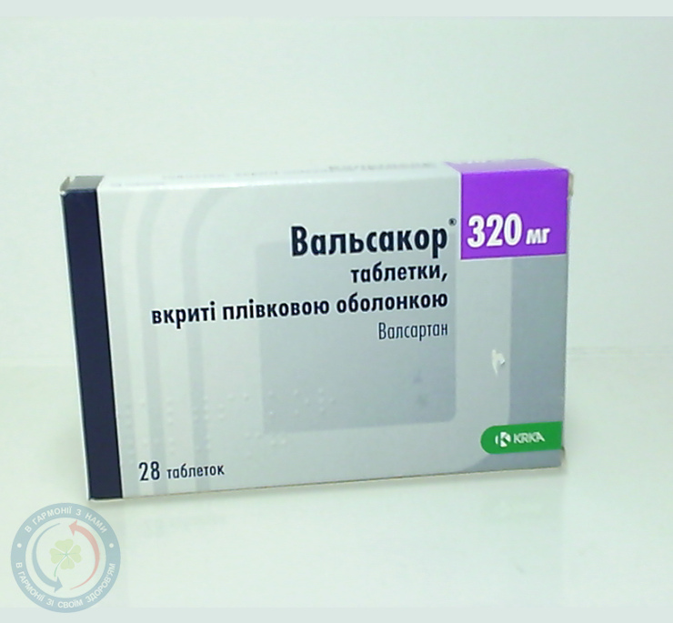 Вальсакор таблеткивкриті оболонкою 320мг №28
